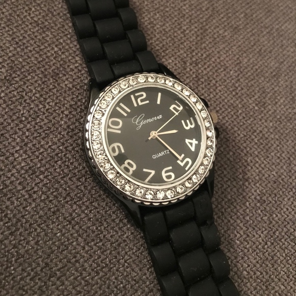 Francesca's Collections Jewelry - Black Watch with Diamond Trim